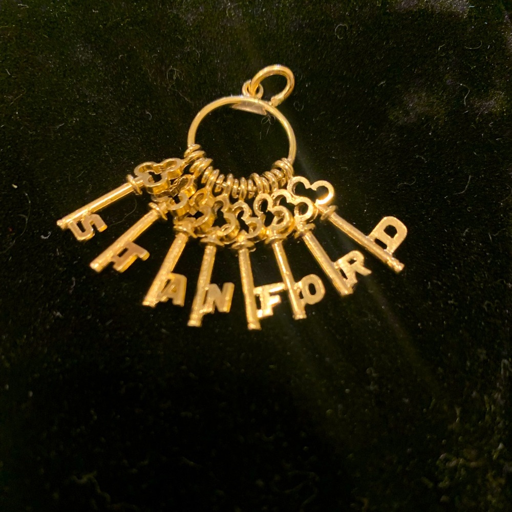 Rare 14k solid gold “Stanford” 8 keys pendant charm